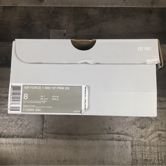 Nike Air Force 1 Mid Flax Sneakers 07 PRM QS One Nikes Shoes 8 Mens 715889-200 - Picture 13 of 16